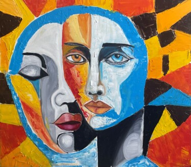 "Cubist Harmony: Man and Woman"