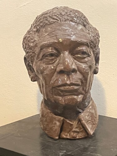 sculptural portrait of Morgan Freeman